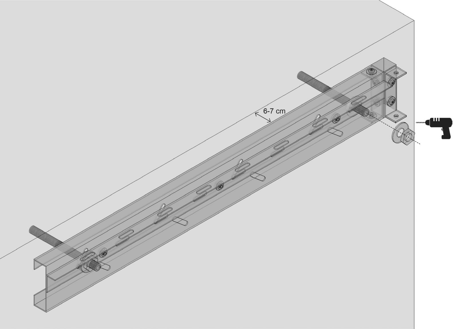 Wand Befestigung Montage Treppenwangen Beschlag-Set Treppe 